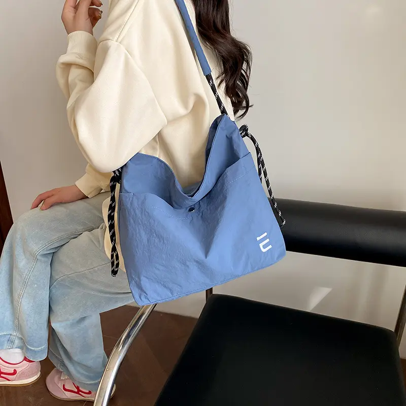 Casual Double-layer Women Nylon Shoulder Bags Light Waterproof Ladies Messenger Bag Large Capacity Student Female Handbags Tote