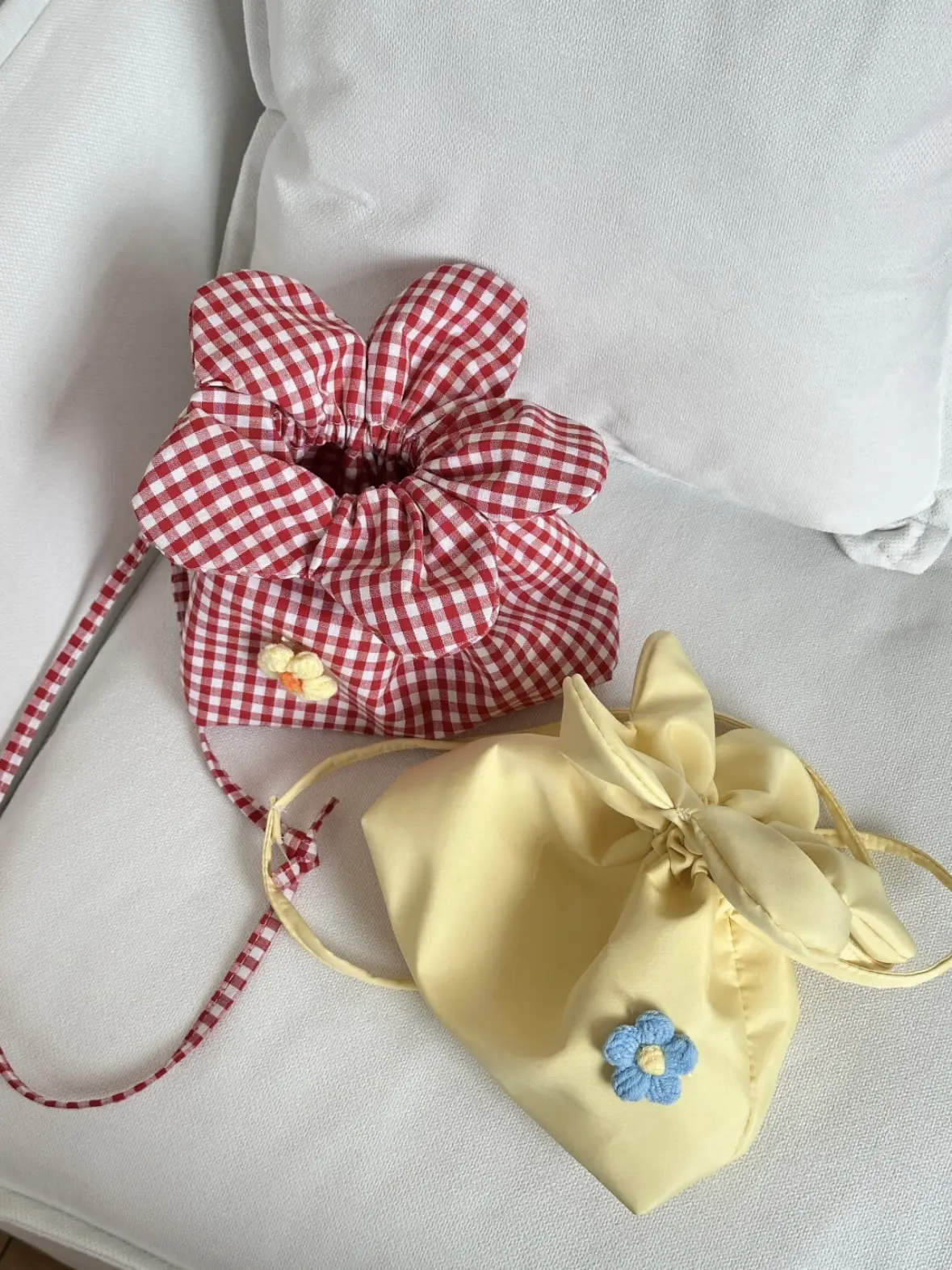 Lovely Flower Plaid Women Small Messenger Bags Portable Female Shoulder Bag Purse Phone Handbags Cute Girls Sundries Storage Bag