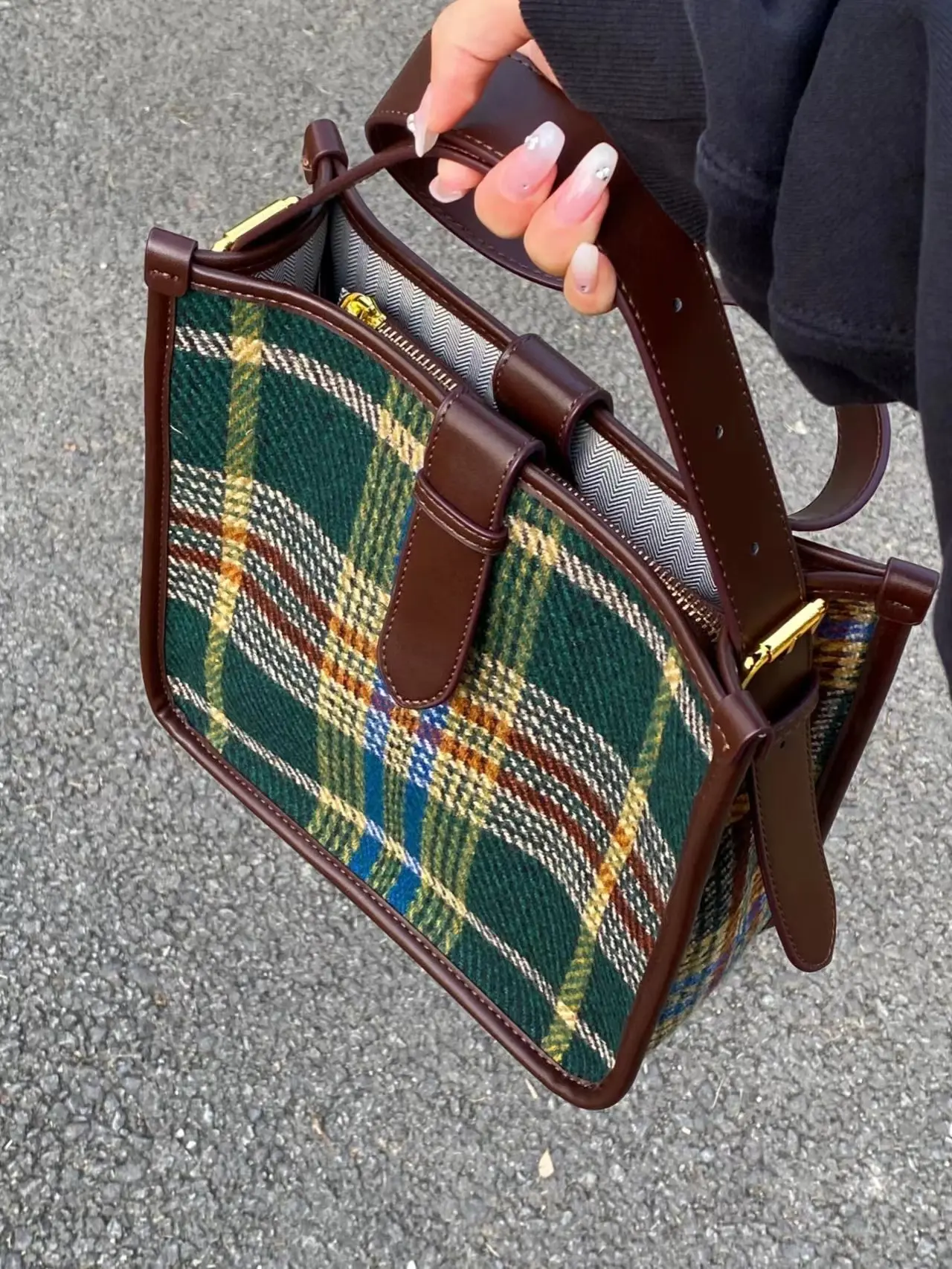 Fashion Plaid Shoulder Bags for Women Retro Design Ladies Purses and Handbags Casual Daily Female Small Square Messenger Bags