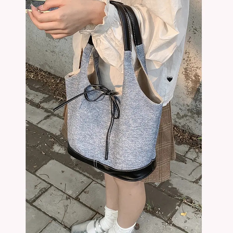 Large Capacity Women's Simple Shoulder Bag Contrast Colour Female New Underarm Bags Casual Fashion Ladies Tote Purse Handbags