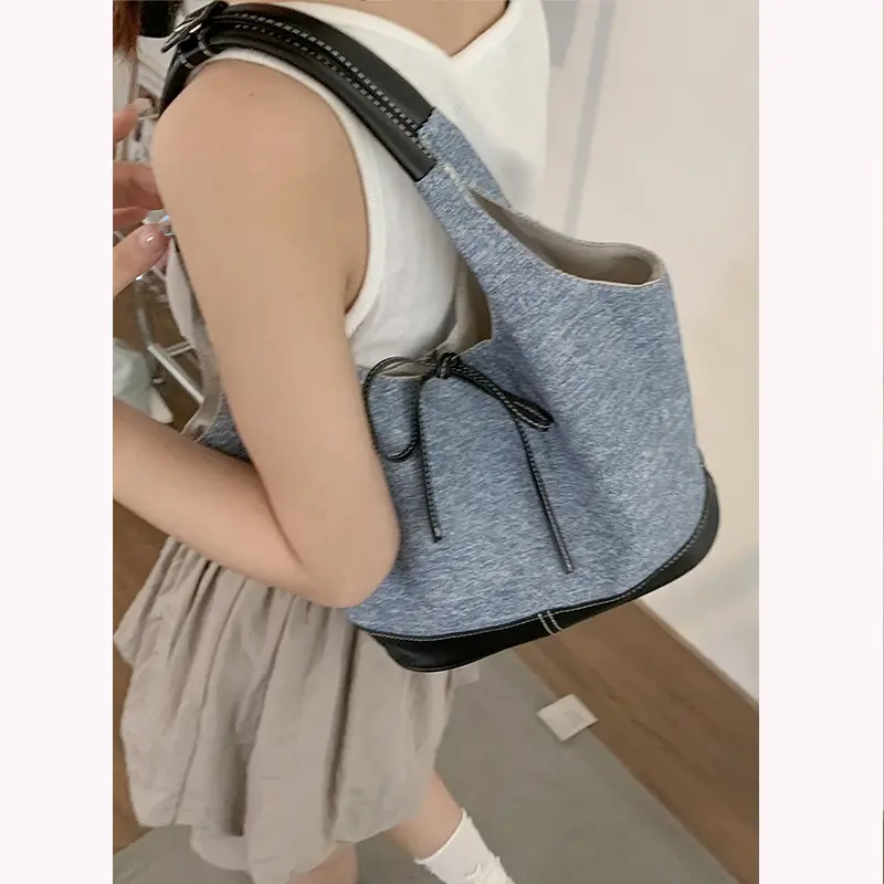 Large Capacity Women's Simple Shoulder Bag Contrast Colour Female New Underarm Bags Casual Fashion Ladies Tote Purse Handbags