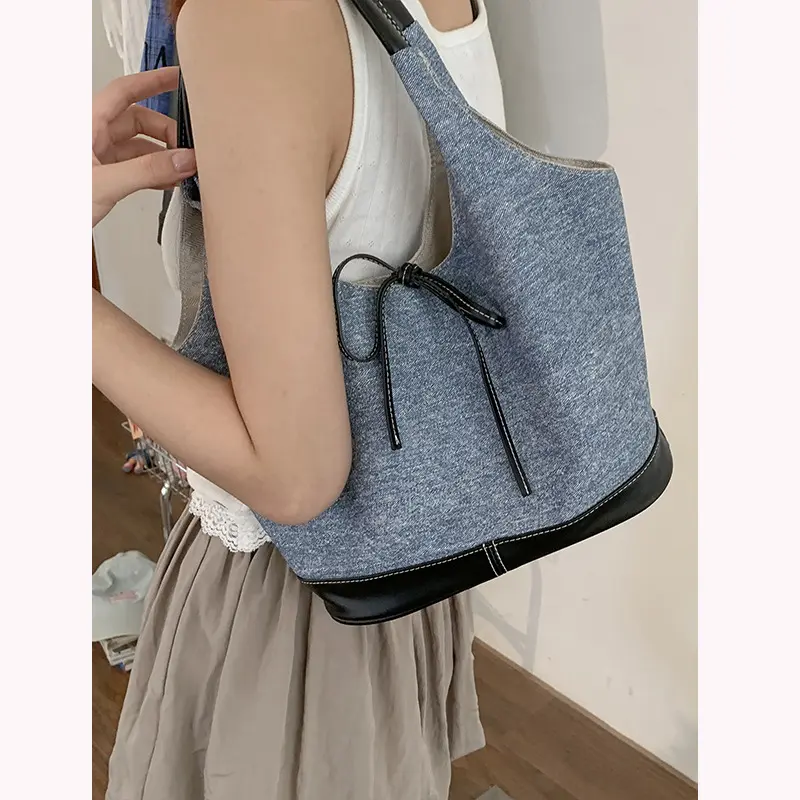 Large Capacity Women's Simple Shoulder Bag Contrast Colour Female New Underarm Bags Casual Fashion Ladies Tote Purse Handbags