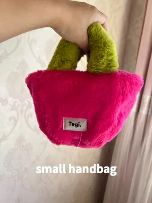 Candy Colors Women Small Tote Plush Shoulder Bag Faux Fur Female Clutch Purse Handbags Winter Fashion Ladies Top-handle Bag