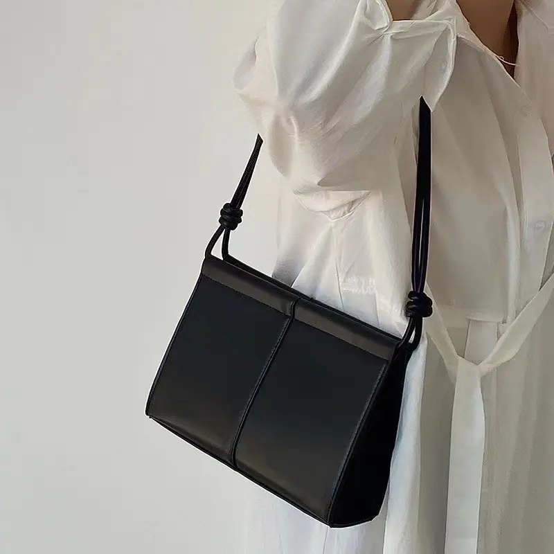 Simple Style Ladies Commute Shoulder Bags Pu Leather Women's Fashion Handbags Solid Color Female Underarm Bag Portable Purse