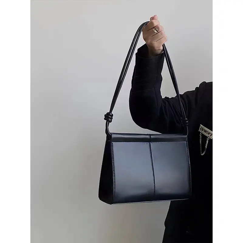 Simple Style Ladies Commute Shoulder Bags Pu Leather Women's Fashion Handbags Solid Color Female Underarm Bag Portable Purse