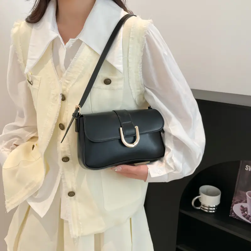 Retro Small Square Shoulder Bags for Women Simple Solid Color Ladies Crossbody Bag Fashion Portable Female Pu Leather Handbags