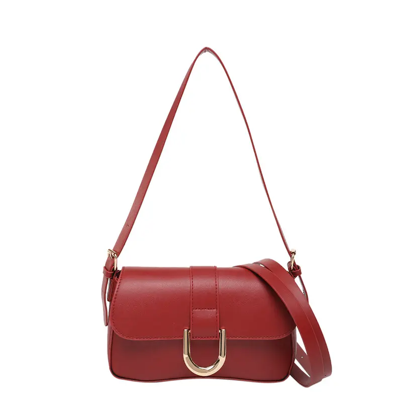 Retro Small Square Shoulder Bags for Women Simple Solid Color Ladies Crossbody Bag Fashion Portable Female Pu Leather Handbags