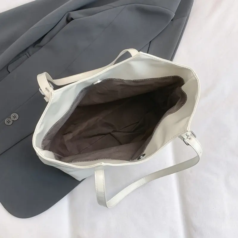 Retro Soft Pu Leather Women Shoulder Bag Large Capacity Simple Ladies Handbags Solid Color Portable Commuter Female Tote Bags