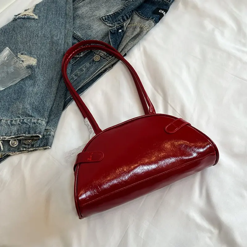 Retro Solid Color Women Shoulder Shell Bag Lace Commuter Versatile Ladies Underarm Bags Simple Portable Female Purse Handbags