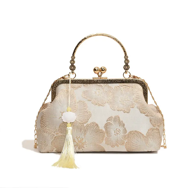Fashion Elegant Women Shoulder Bags Clutch Chinese Style Ladies Chain Crossbody Bag Casual Girls Handbags Purse Tassel Pendant