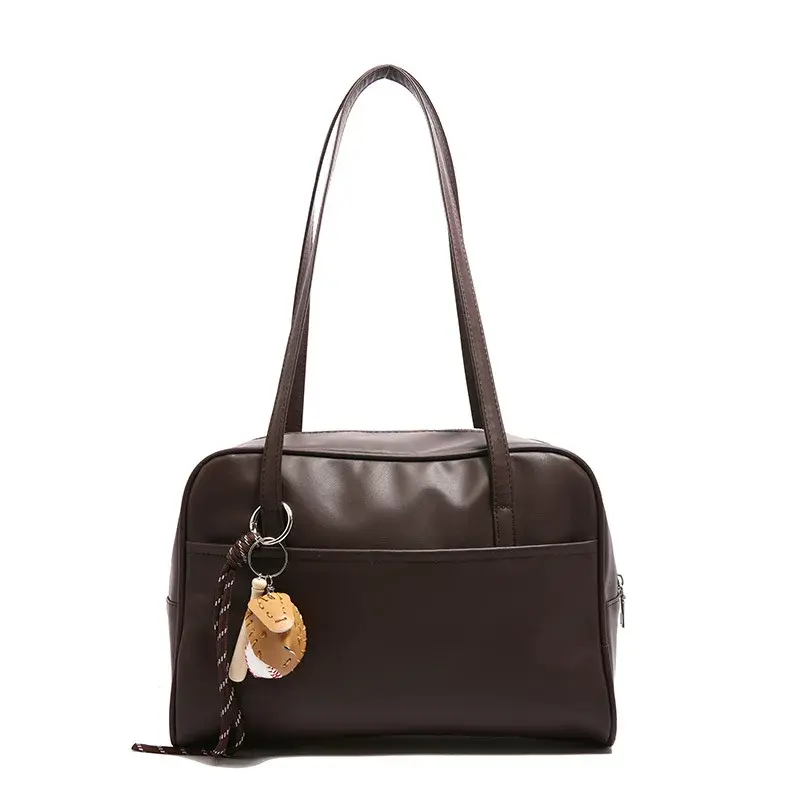 Simple Large Capacity Shoulder Bags for Women Pu Leather Underarm Ladies Commuter Tote Bag Vintage Female Handbags Tote Purse