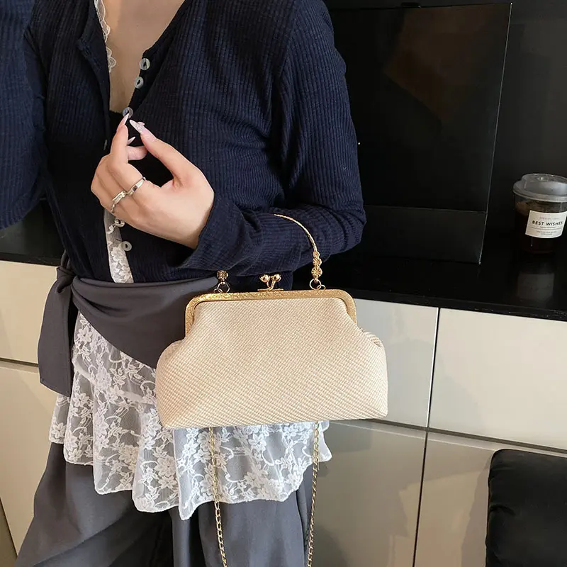 Fashion Elegant Women's Shoulder Bags Casual Simple Ladies Crossbody Chain Bag Portable Female Evening Clutch Handbags Purse
