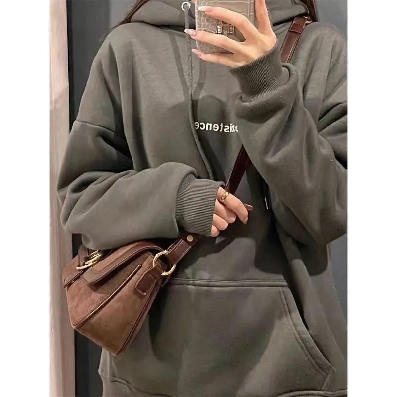 Retro Faux Suede Women's Shoulder Bag Maillard Style Ladies Underarm Bags Simple Female Crossbody Bag Clutch Purse Handbags