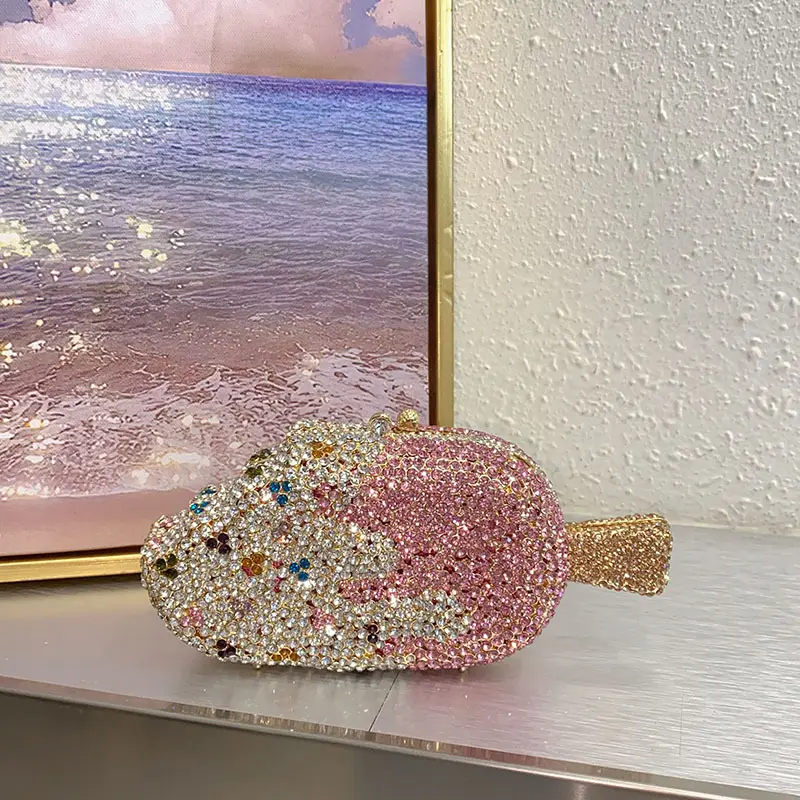 Luxury Diamonds Popsicle Evening Bag Rhinestone Ice-cream Shoulder Bag Designer Crossbody Bags Mini Party Wedding Clutch Purses