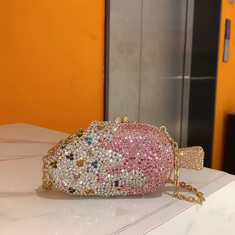Luxury Diamonds Popsicle Evening Bag Rhinestone Ice-cream Shoulder Bag Designer Crossbody Bags Mini Party Wedding Clutch Purses