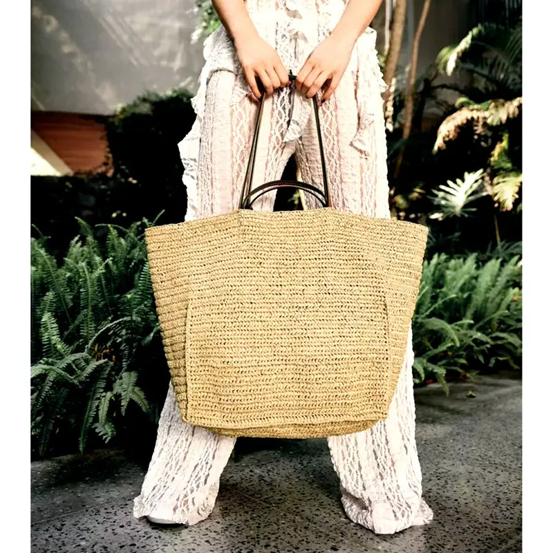 Luxury Large Woven Beach Bags for Women Shoulder Bag Summer Crochet Straw Bag Bohemian Travel Handbag and Purse Shopper Tote NEW