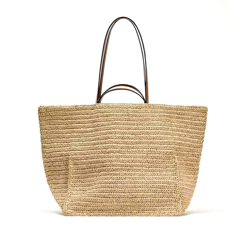 Luxury Large Woven Beach Bags for Women Shoulder Bag Summer Crochet Straw Bag Bohemian Travel Handbag and Purse Shopper Tote NEW