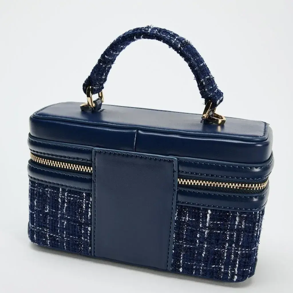 Vintage Woolen Box Women Handbags Luxury Designer Shoulder Crossbody Bags for Women 2025 New Square Chains Sling Bag Clutch Lady