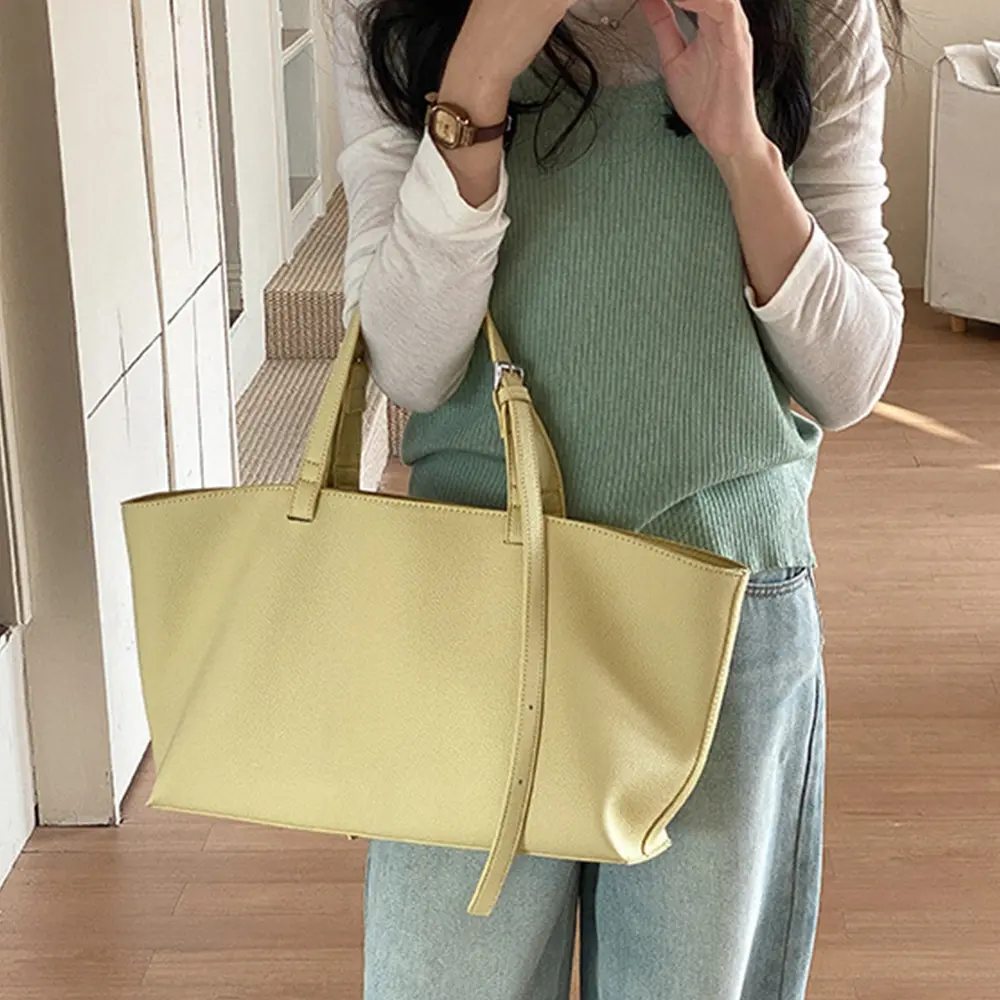 NEW Shoulder Bags for Women 2025 Soft PU Leather Tote Women Bag Casual High Quality Yellow Bag Large Handbags and Purses Shopper