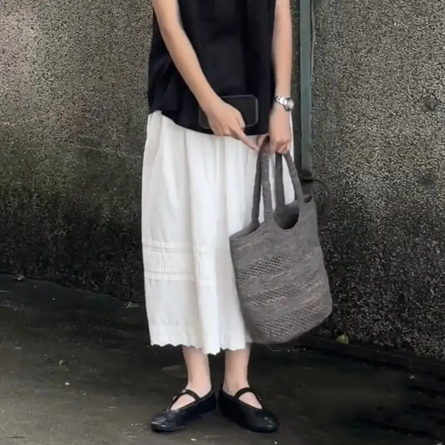 Summer Raffia Beach Bags for Women Handbags Handmade Woven Straw Bag Travel Knitting Shoulder Bag Female Hollow Shopper Purses