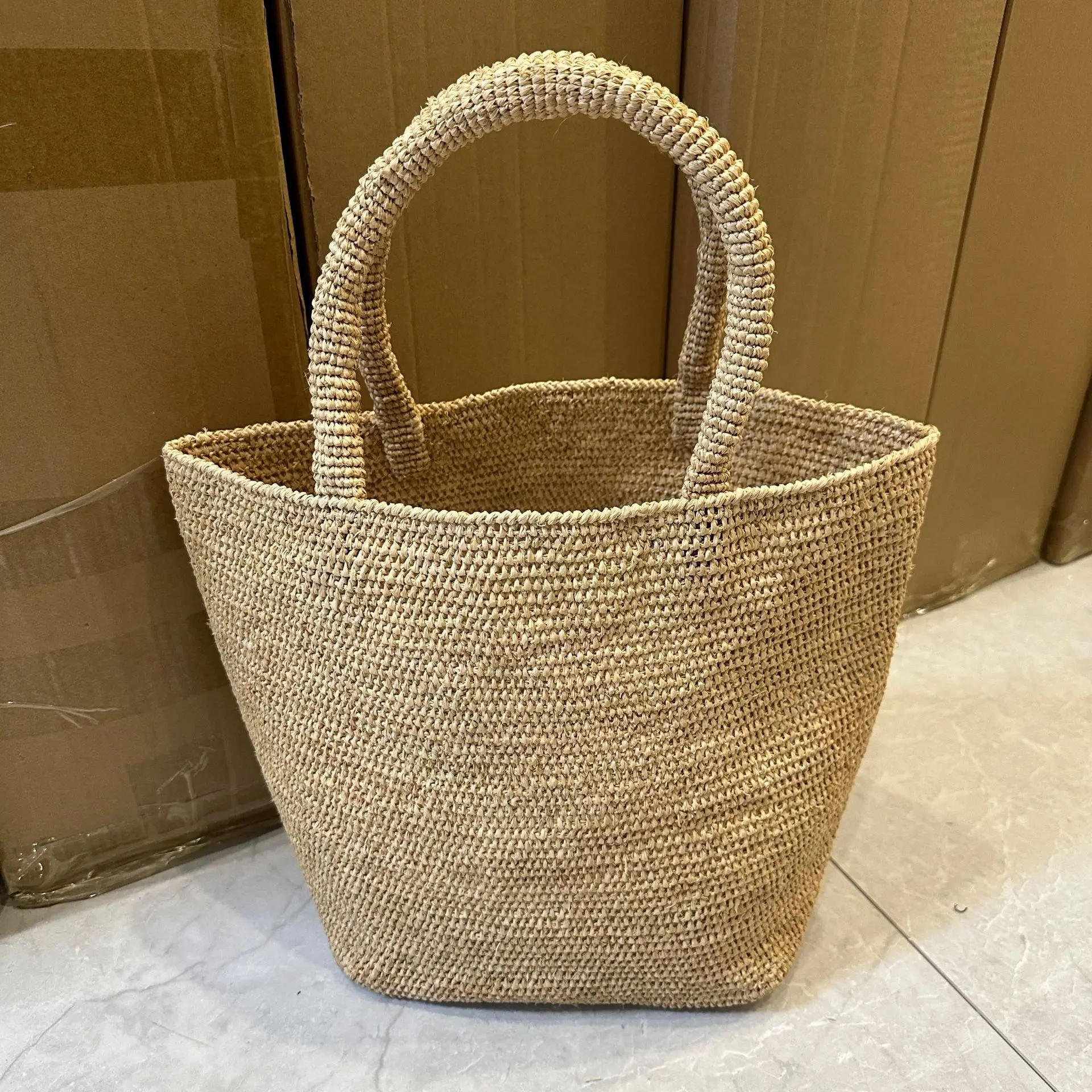 Handmade Crochet Straw Bag Tote Summer Raffia Beach Bags for Women Handbag Travel Woven Bucket Bag Designer Shoulder Bags Clutch