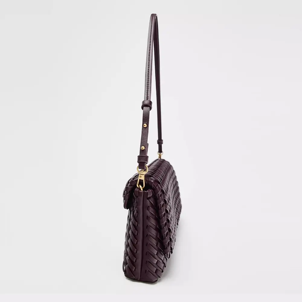 Luxury Woven Women's Bag Fashion PU Leather Shoulder Bags for Women Cover Flap Envelope Crossbody Bag Designer Bags Clutch Purse