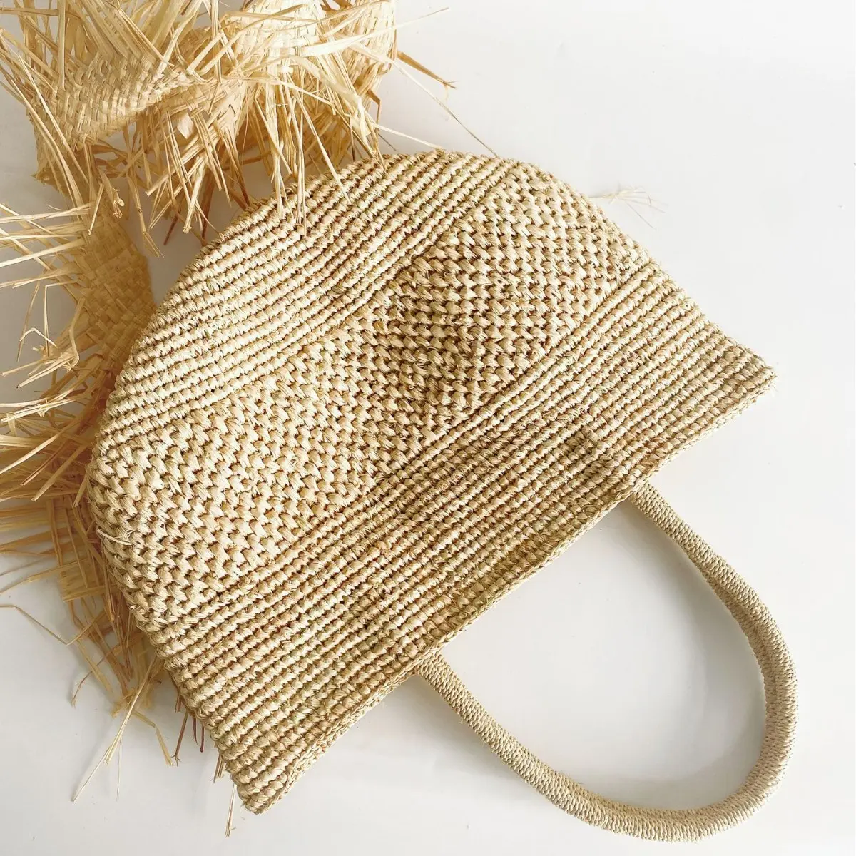 Summer Raffia Beach Bags for Women Handbag Bohemian Woven Straw Bag Vacation Bucket Bag Handmade Shoulder Bags Shopper Tote NEW