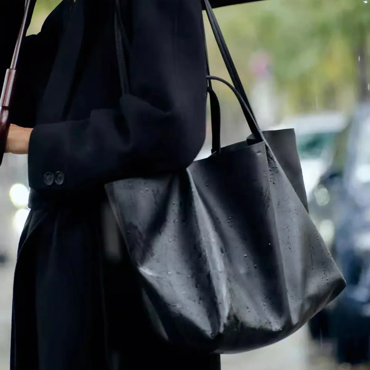 Large Capacity Tote Bags for Women Handbags High Quality Shoulder Bag Luxury Designer Bags Black PU Leather Shopper Purses New
