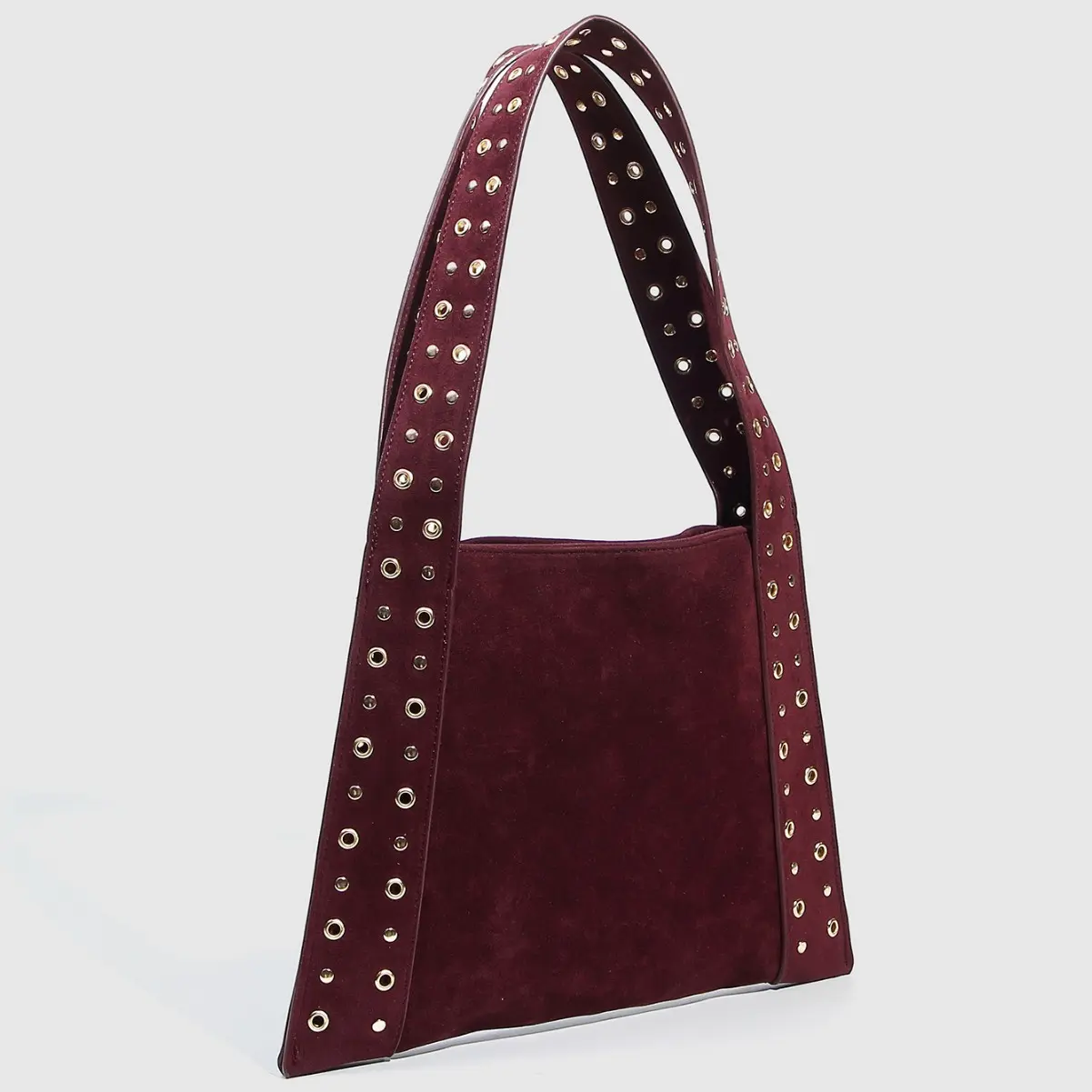 Luxury Rivet Women Shoulder Bag Hollow Studded Tote Bags for Women Handbags Faux Suede Shopper Bag Female Punk Metallic Purses