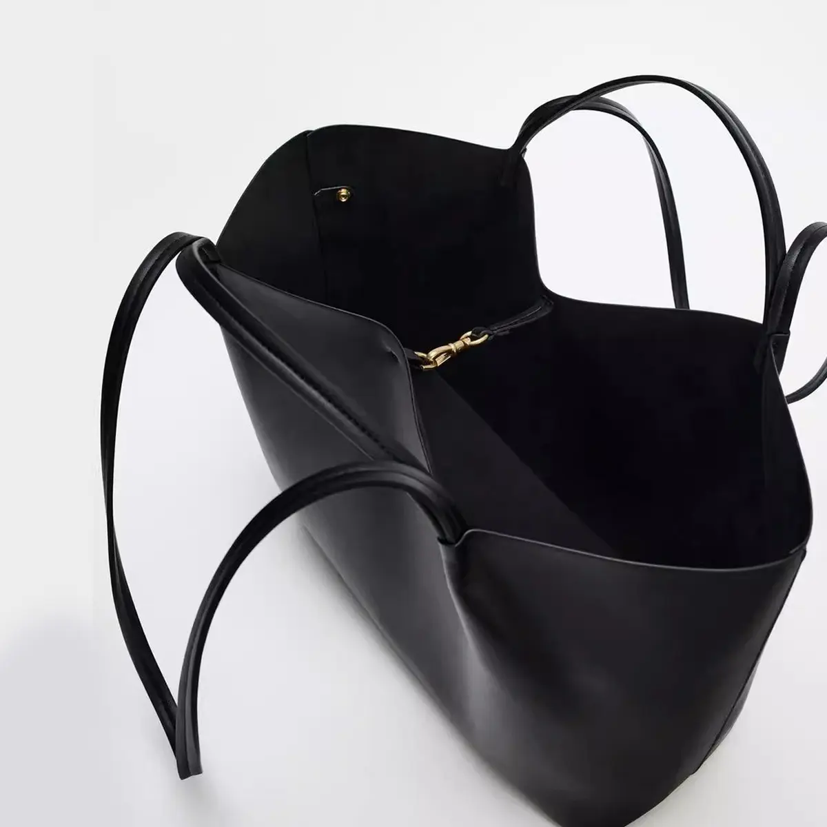 Large Capacity Tote Bags for Women Handbags High Quality Shoulder Bag Luxury Designer Bags Black PU Leather Shopper Purses New