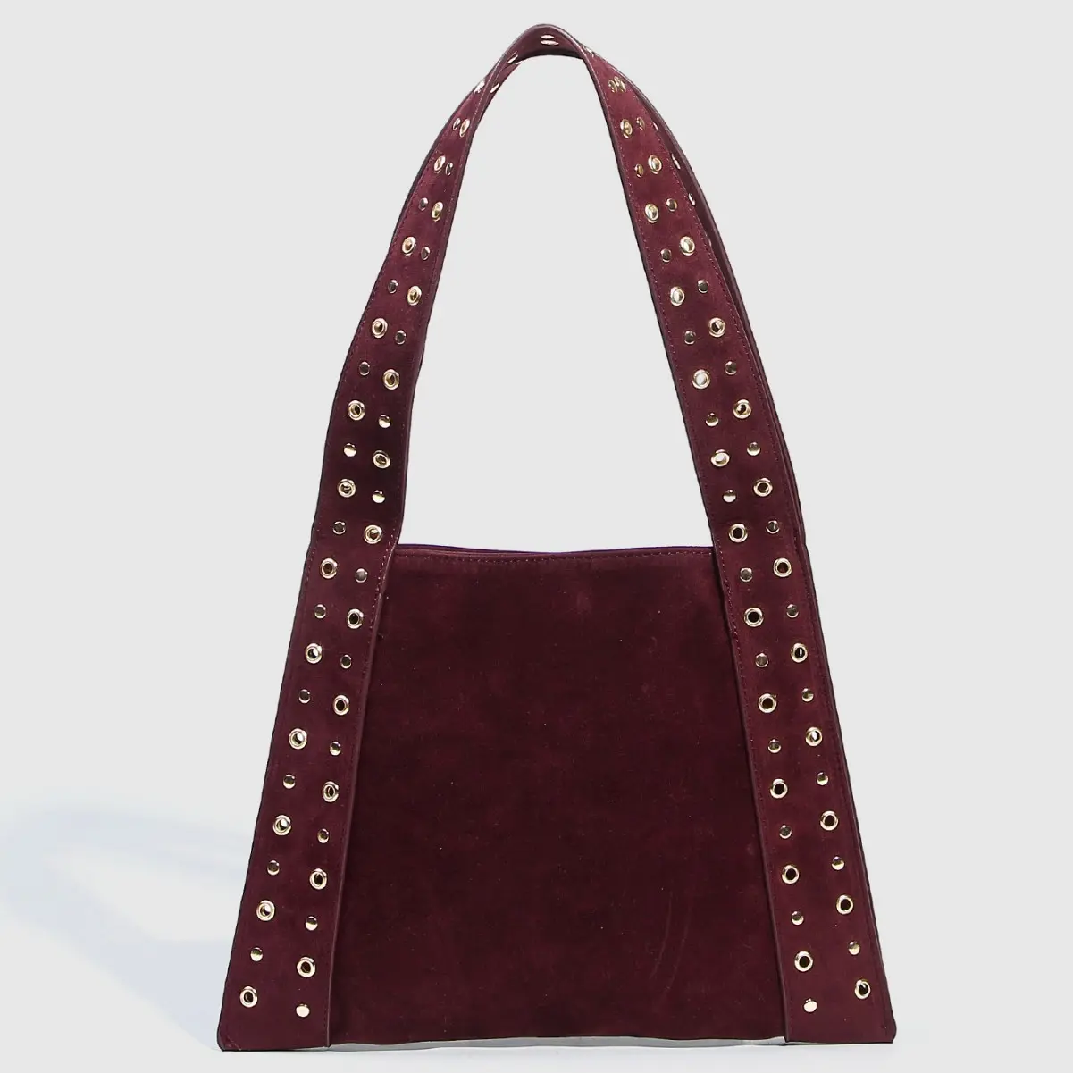 Luxury Rivet Women Shoulder Bag Hollow Studded Tote Bags for Women Handbags Faux Suede Shopper Bag Female Punk Metallic Purses