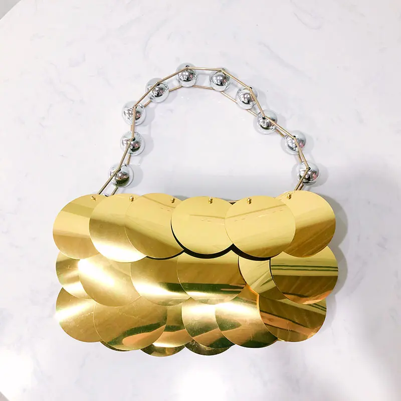 Luxury Sequined Evening Bags for Women Handbag Fashion Beading Handle Shoulder Bag Handmade Party Wedding Clutch Phone Purses