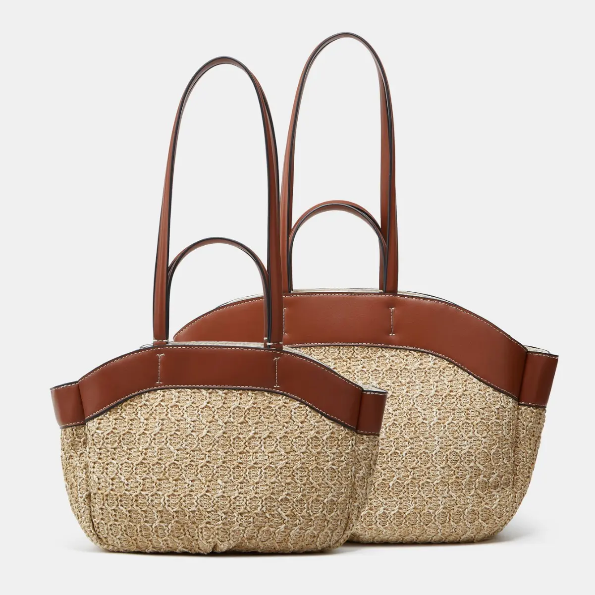 Large Capacity Straw Tote Bag Summer Woven Beach Bags for Women Shoulder Bag Travel Shopper Purses and Handbags NEW Bucket Bags