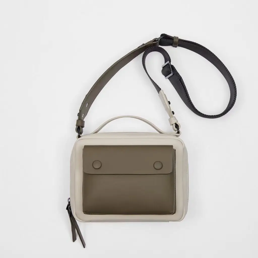 Fashion Patchwork Messenger Bag Luxury Brand Wide Strap Shoulder Crossbody Bags for Women Unisex Handbags and Purses Square Tote
