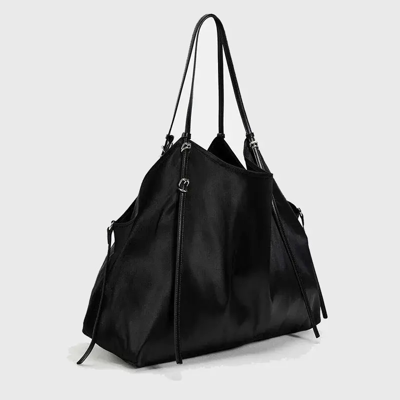 Oversize Satin Tote Bags for Women Soft Silk Shoulder Bag Luxury Designer Black Handbags Large Shopper Purses 2024 New Women Bag