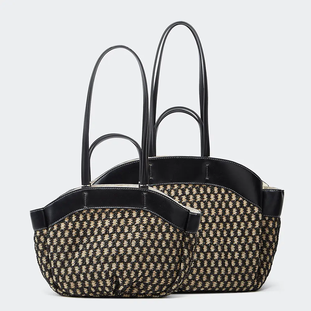 Large Capacity Straw Tote Bag Summer Woven Beach Bags for Women Shoulder Bag Travel Shopper Purses and Handbags NEW Bucket Bags