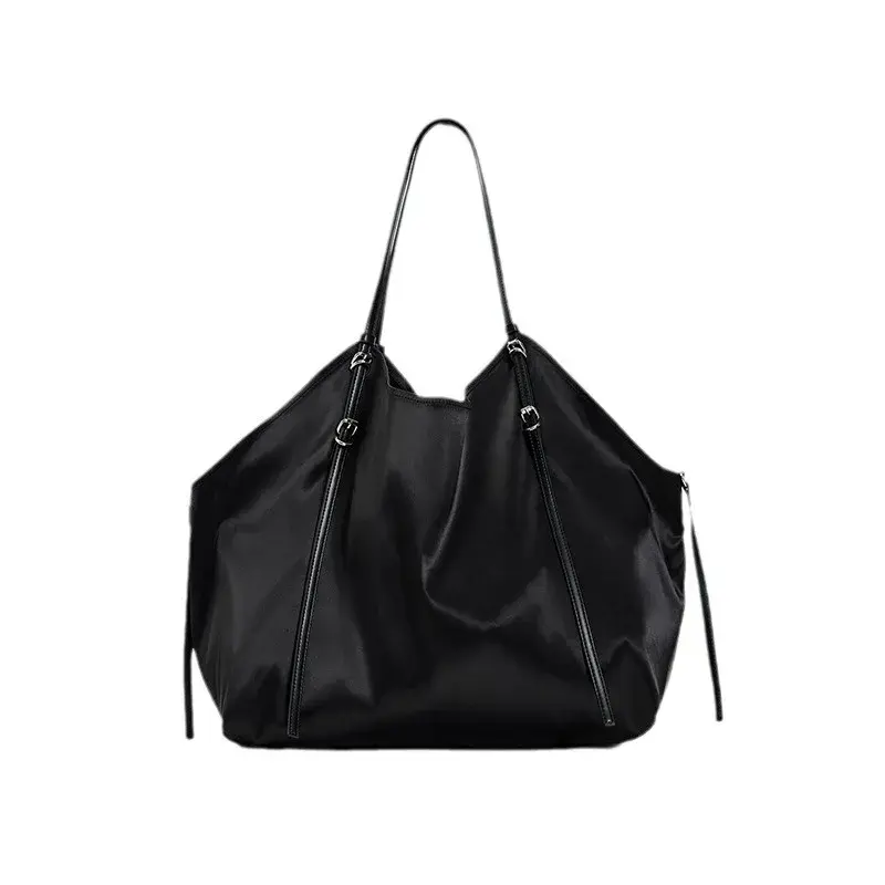 Oversize Satin Tote Bags for Women Soft Silk Shoulder Bag Luxury Designer Black Handbags Large Shopper Purses 2024 New Women Bag
