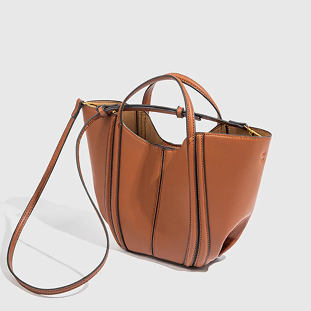 Luxury Quilting Basket Bags for Women Handbags PU Leather Bucket Bag Fashion Designer Shoulder Crossbody Bag Female Purses NEW