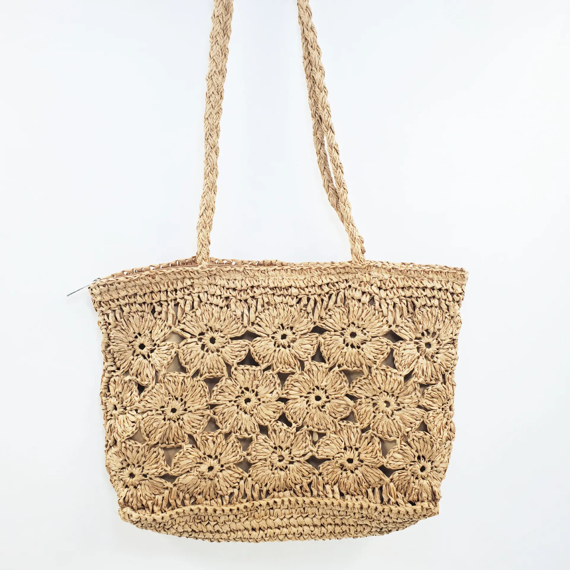 Summer Flower Woven Tote Bag Bohemian Travel Straw Bags for Women Handbags Designer Shoulder Bags Bali Beach Bag Shopper Purses