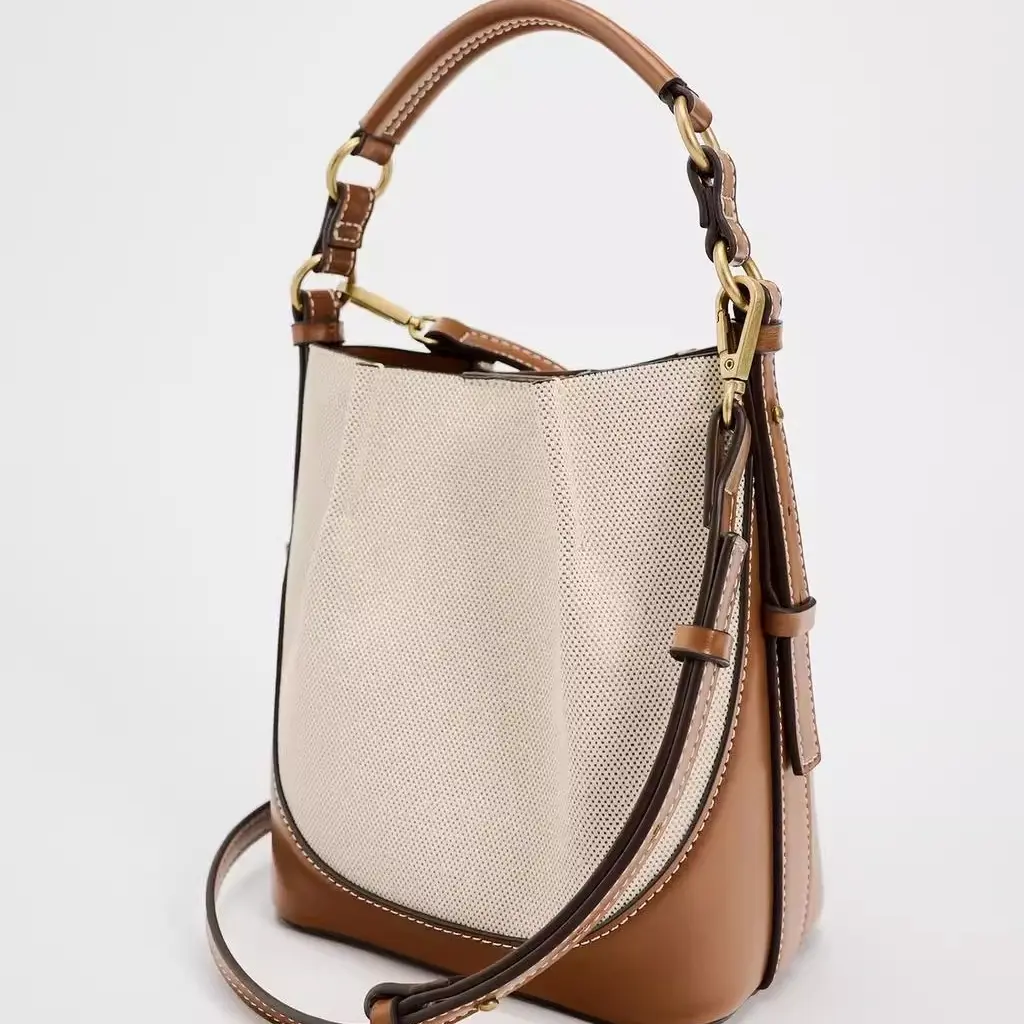 Fashion Wide Strap Bucket Bag High Quality Shoulder Bag Small Purses and Handbags Designer Bags for Women 2024 Crossbody Bags
