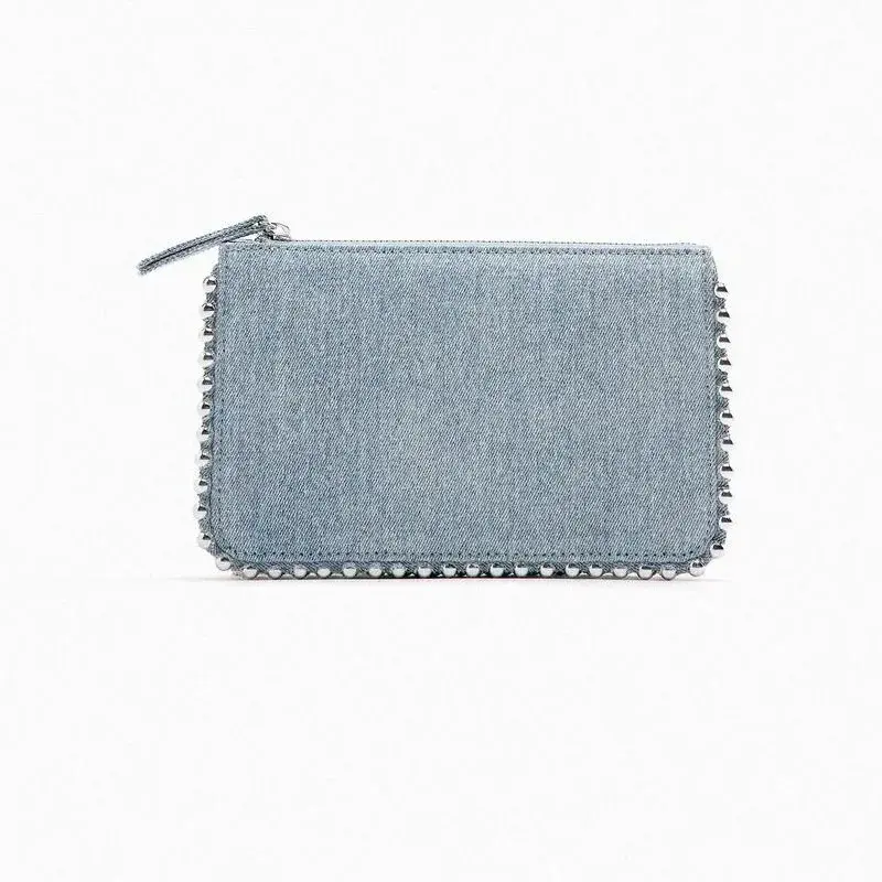Fashion Rivet Shoulder Bag Luxury Beading Denim Crossbody Bags for Women Designer Chains Handbags and Purses Brands Flap Tote