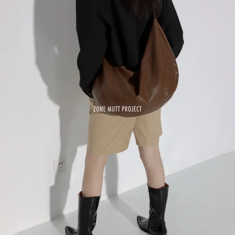 Large Soft Hobos PU Leather Tote Bags for Women Designer Shoulder Bag Casual Solid Color Crossbody Bag Cloud Dumpling Bags 2024