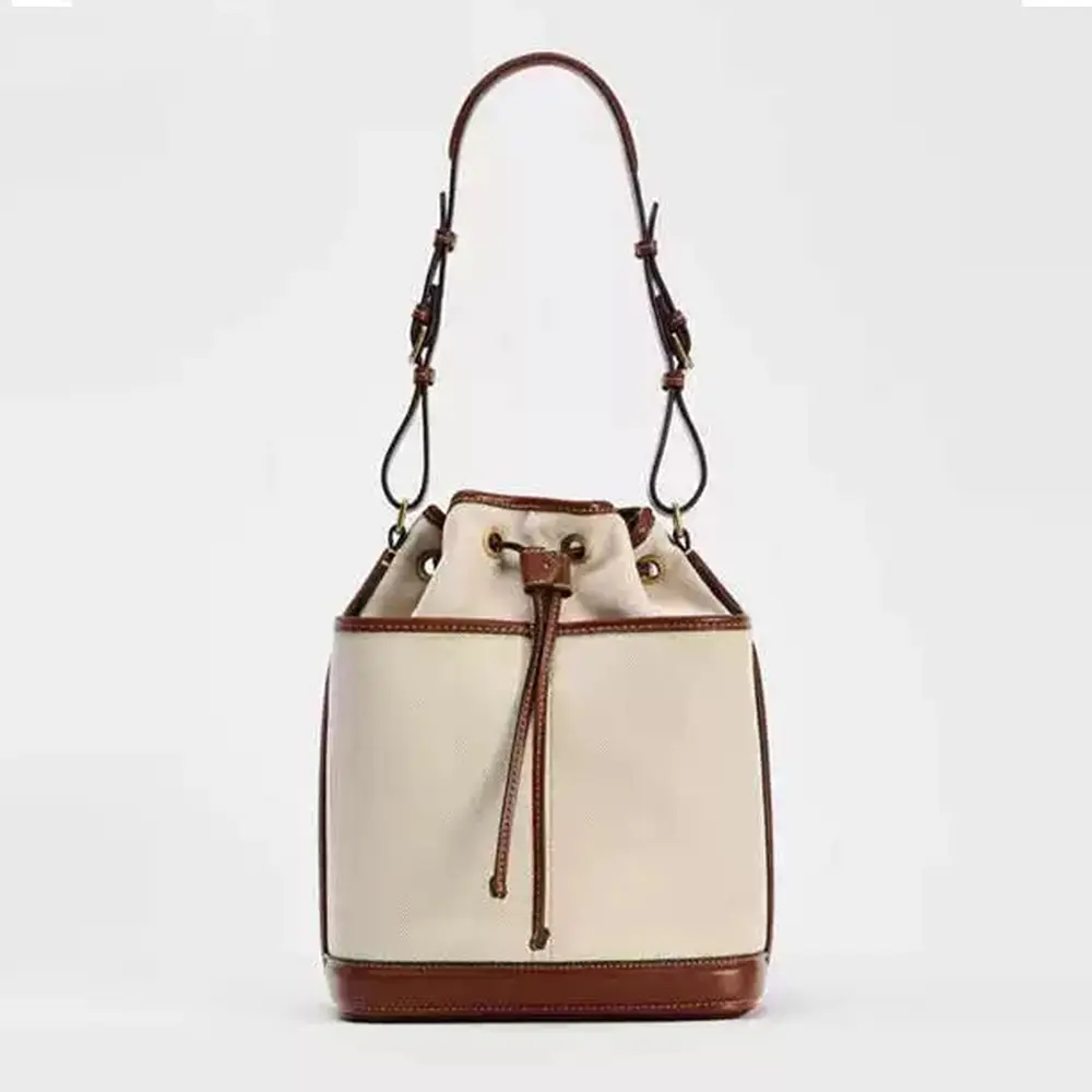 Fashion Denim Bucket Bags for Women Luxury Designer Handbags High Quality Canvas Shoulder Bag 2025 New Drawstring Women's Bag