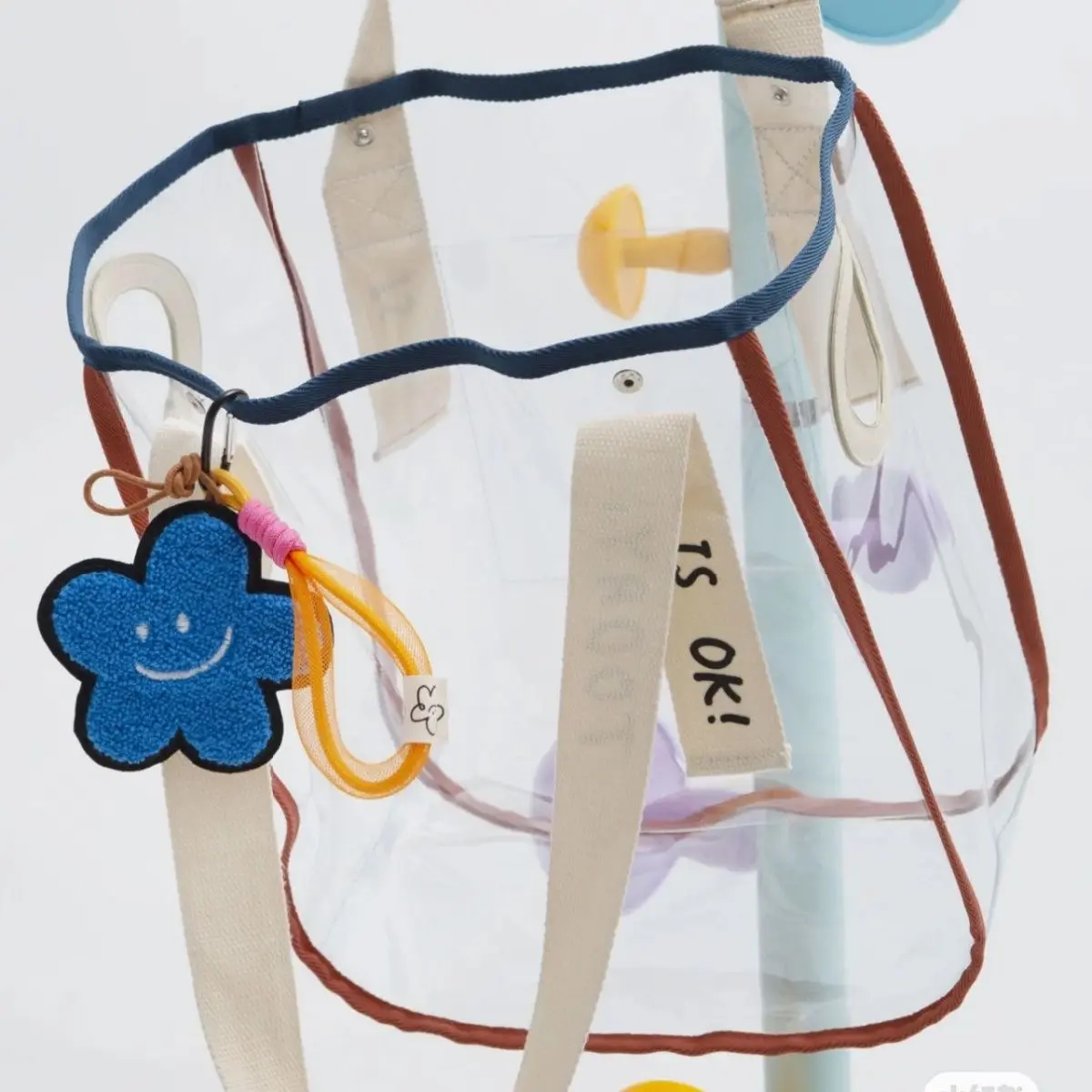 Clear Jelly Tote Women Shoulder Bag Designer Bags for Women 2022 Rope Handle Handbags and Purses Flower PVC Shopper Bag Clutch