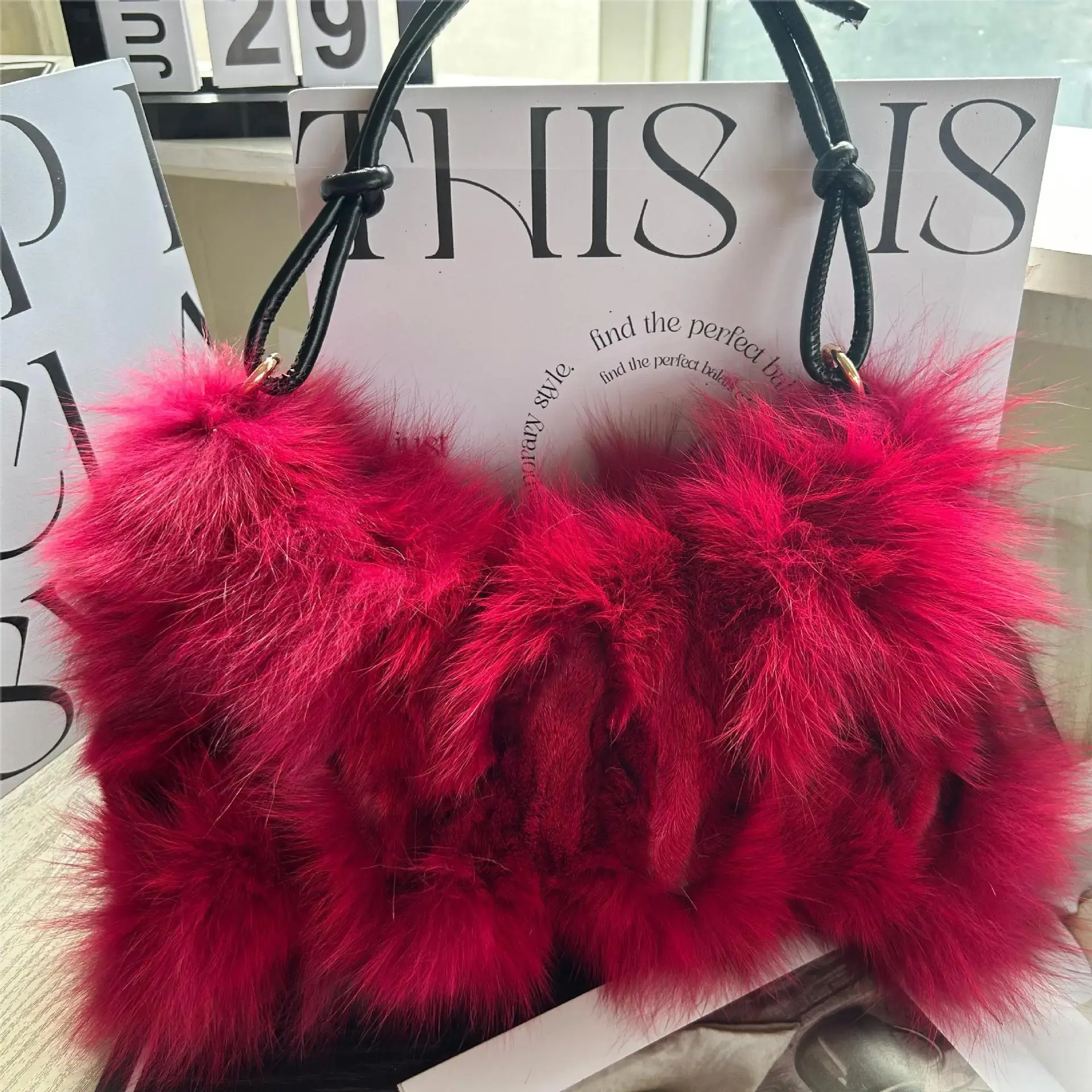 Fashion Fox Fur Bags for Woman Luxury Designer Women Handbag Fluffy Warm Plush Shoulder Bag Winter Soft Tote Crossbody Bag New