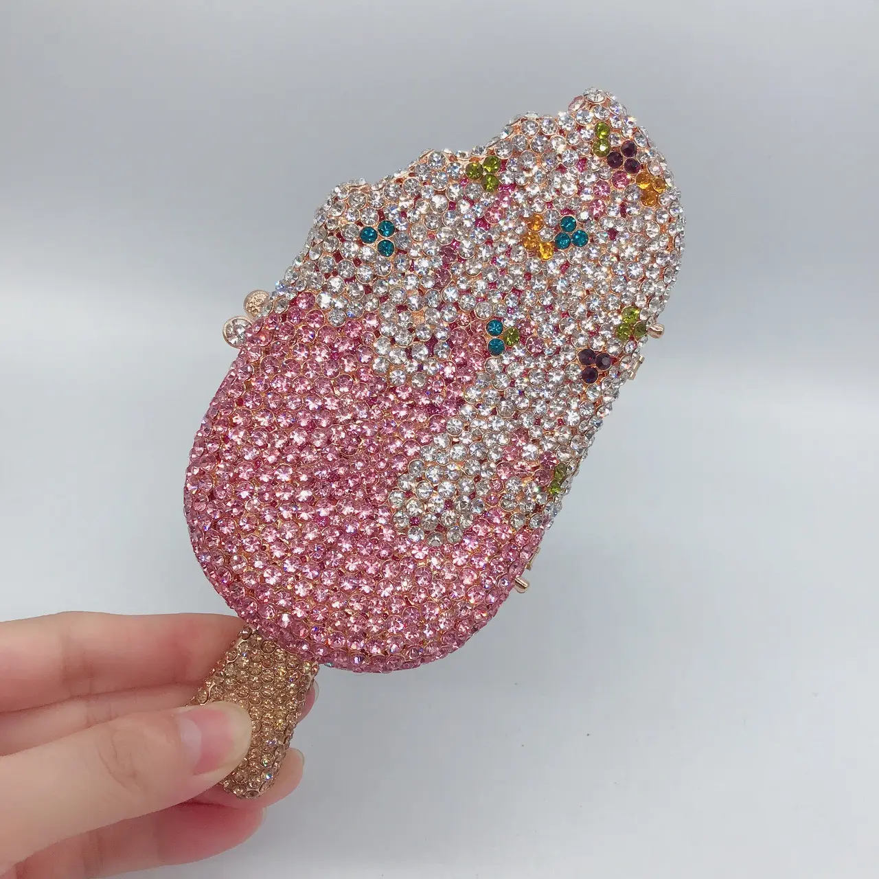 Cute Popsicle Diamonds Evening Bag Ice-cream Handbags Designer Rhinestone Shoulder Crossbody Bag Mini Party Wedding Purses Tote