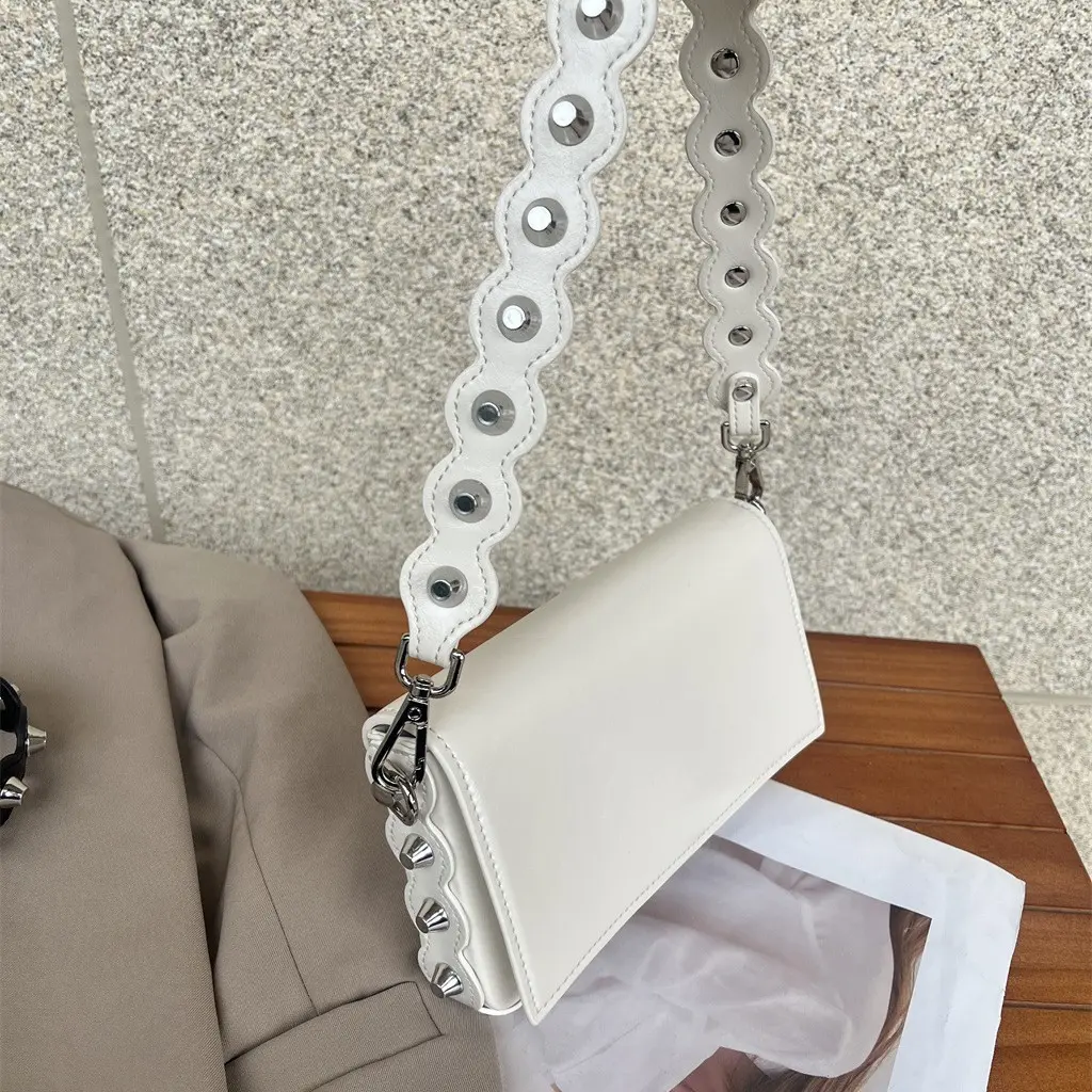 Luxury Rivet Women Shoulder Bag Punk Studded Crossbody Bags for Women 2025 PU Leather Underarm Bag Cover Handbags NEW Flap Purse