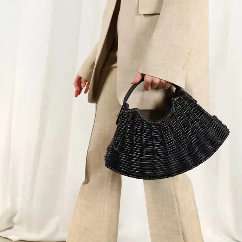 Handmade Wicker Rattan Bag Bohemian Travel Straw Bags for Women Handbags Summer Beach Basket Shoulder Crossbody Bag Clutch NEW