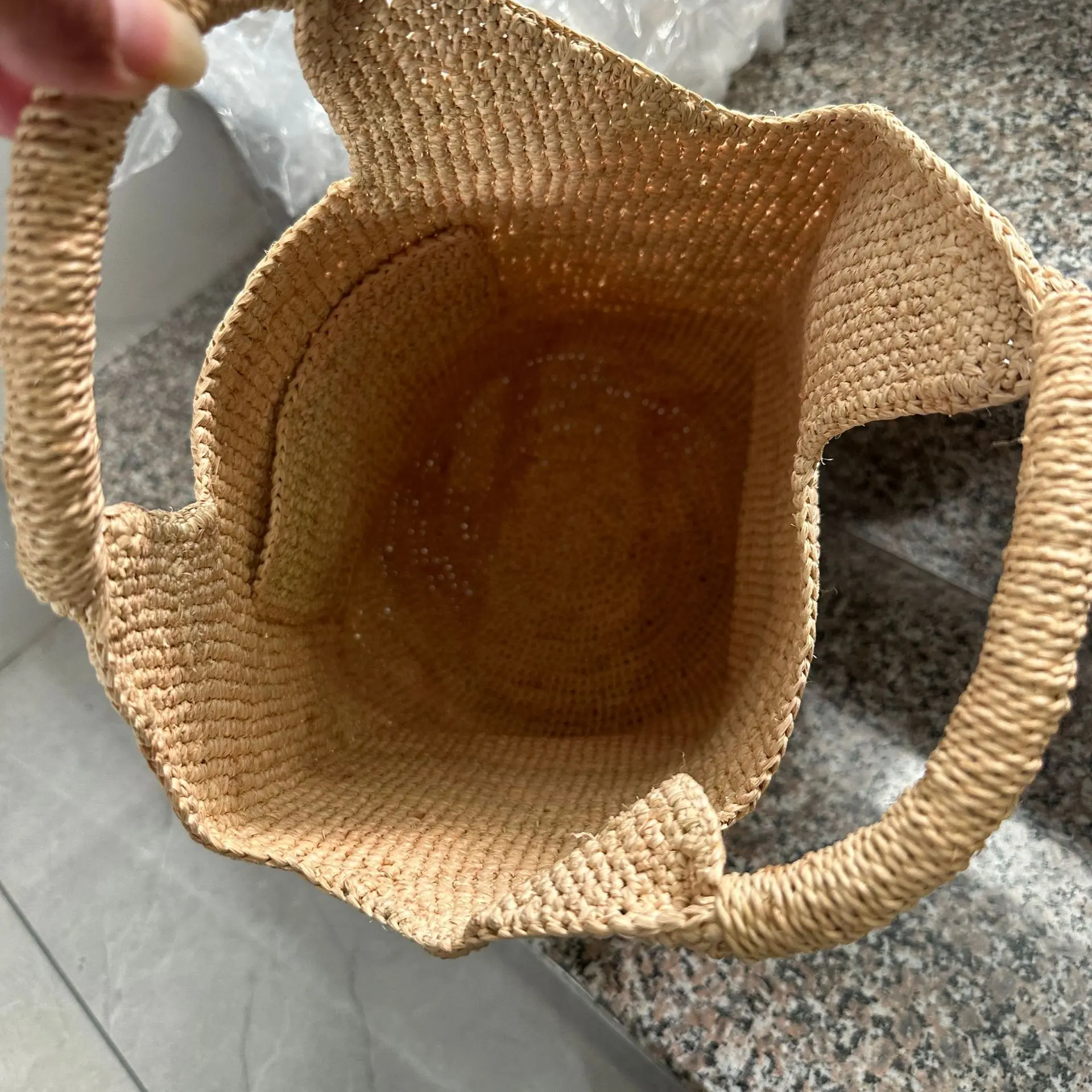 Summer Woven Handbag Travel Raffia Beach Bags for Women Handmade Crochet Straw Bag Casual Shopper Tote Shoulder Bag Basket Bags
