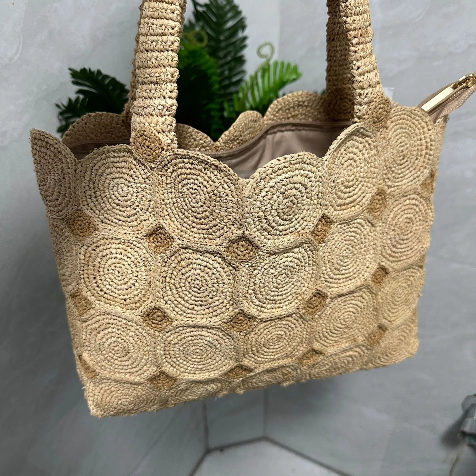 Bohemian Raffia Straw Bag Handmade Woven Tote Bags for Women Handbag Summer Travel Beach Bag Designer Shoulder Bags Shopper NEW